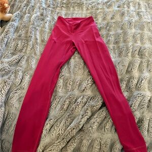 Maroon Red High-Waisted Leggings